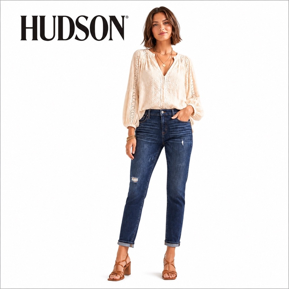 Hudson Blue Distressed‎ Skinny Jeans